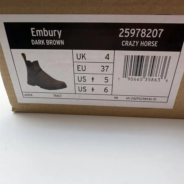 Dr. Martens Embury Crazy Horse Leather Brown Boots Unisex Men's 5/Women's‎ 6 New - Image 11