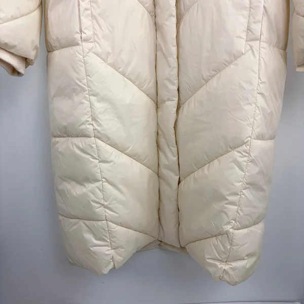 Banana Republic Factory Water Resistant Puffer Jacket Long Cream Parka Size XL - Image 6
