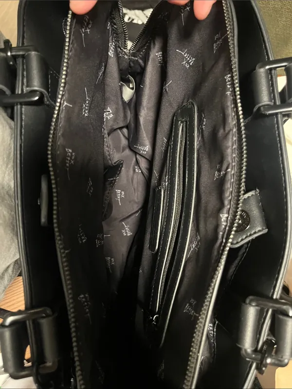 BETSEY JOHNSON Skull Hobo Bag Black Statement Purse Scarf Crossbody - Image 7