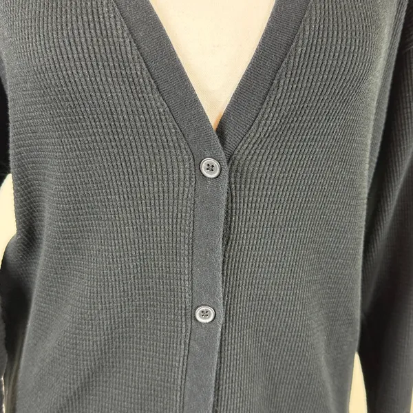 Babaton Waffle Knit Elongated‎ Cardigan in Black Size Small - Image 4