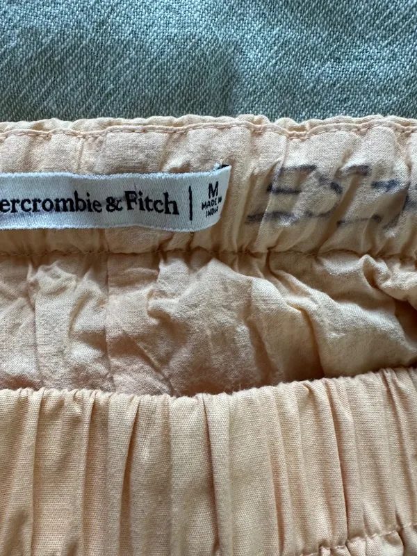 Abercrombie & Fitch Women’s Orange Tiered Cotton Blend Mini Skirt Size M - Image 4