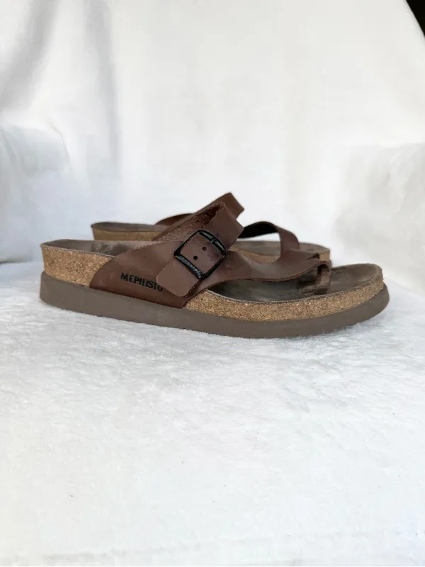 Mephisto Brown Leather Buckle Toe - Image 5