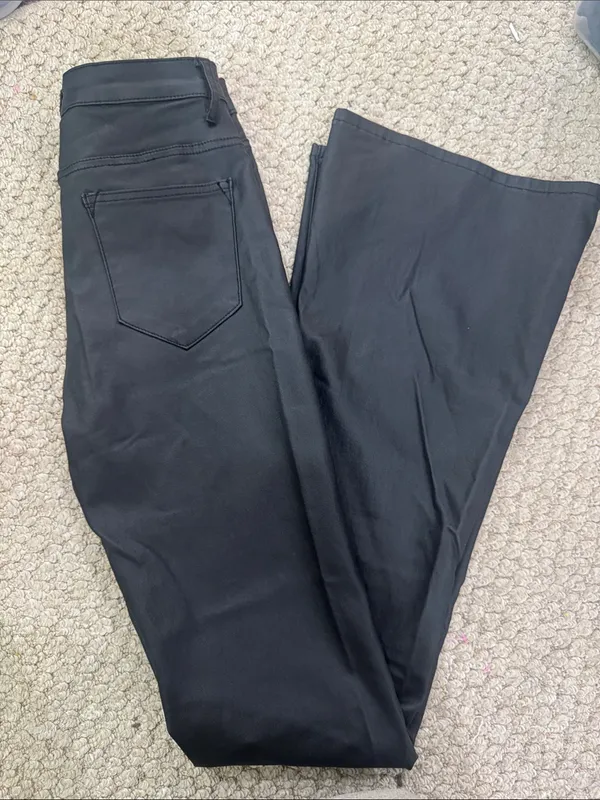 Edikted Black Flare Vegan Leather - Image 7