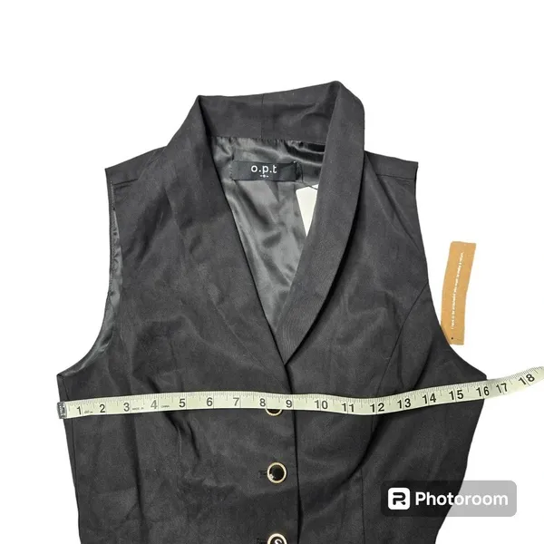 O.P.T. Black‎ Sleeveless 3 Button Vest Black Size 6 - Image 2