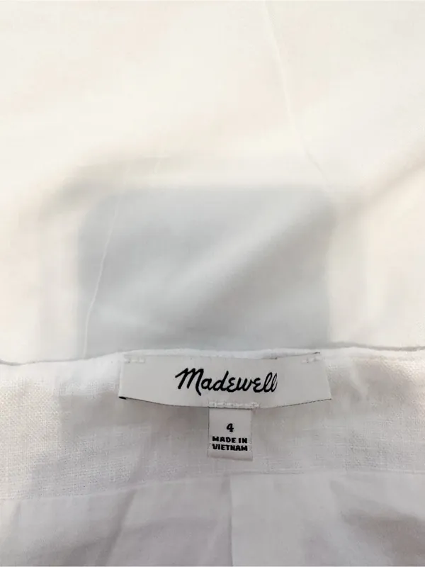Madewell 100% Linen Button Front Vest in White (Size 4) - Image 3