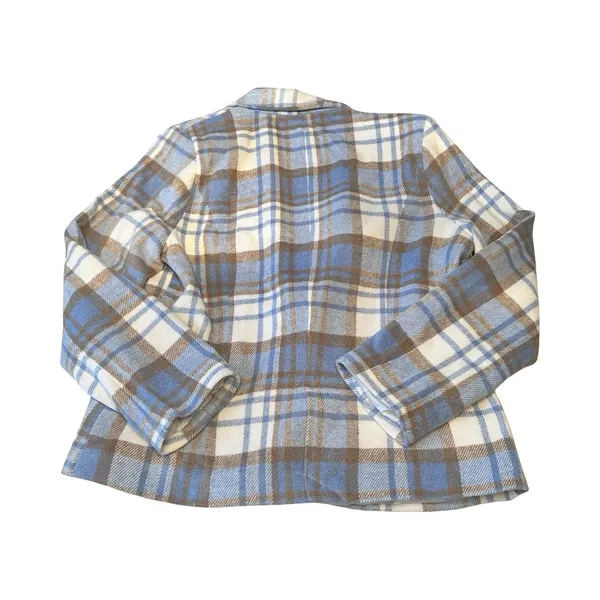 Sage The Label Blue Brown Plaid Single Button Blazer Jacket LC152061 Womens M‎ - Image 5