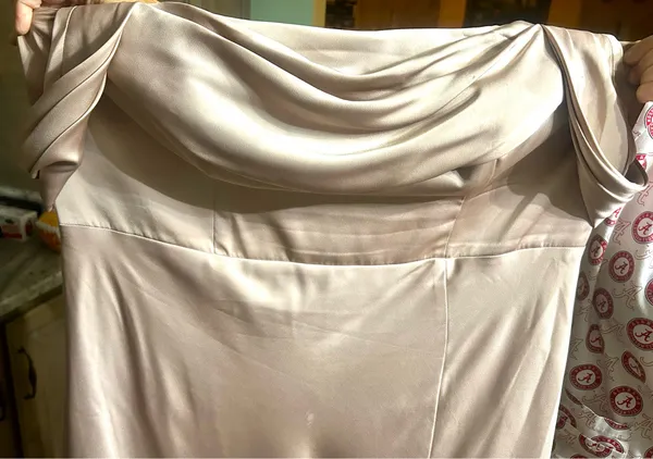 Matte Satin Birdy Grey formal dress - Image 3