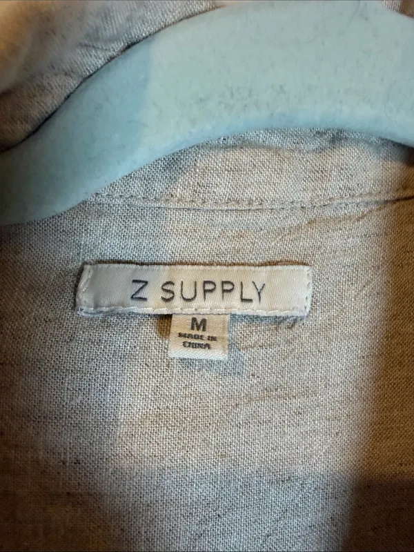 Z Supply Women's Button-Down Shirt flax linen oversized shirt medium - Image 6