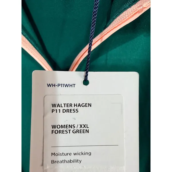 Walter Hagen P11 Golf Dress XXL NWT Forest Green Zip Polo Sporty Preppy Athletic - Image 8