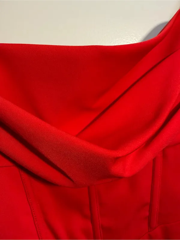 Princess Polly Red Corset Cowl Neck Puff Sleeve Mini Dress US 2 XS - Image 8