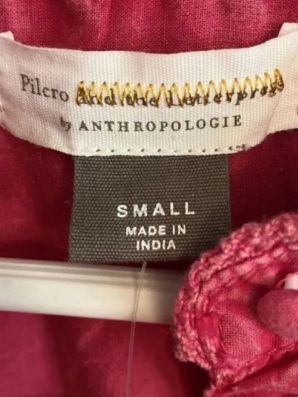 Anthropologie Pilcro and the Letterpress Adira Button Down Pink Beaded Top Small - Image 7