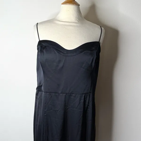 Abercrombie Black Satin Camille Maxi Dress NWT XXL - Image 3