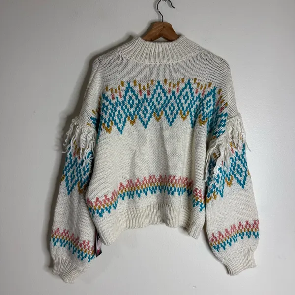 Rock&roll ladies Cozy Knit Sweater with Fringe Details western rodeo size XL - Image 12