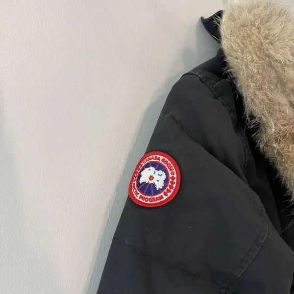 Canada Goose Black Lorette Parka 2090L Down‎ Winter Coat Fur Trim Hood Size XS - Image 10