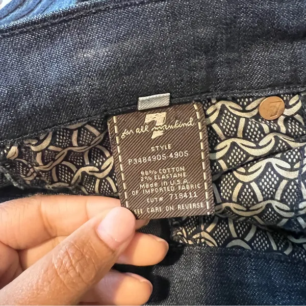7 For All Mankind Dojo Lightweight Stretch Dark Wash Denim Crop Capri‎ Jean 28 - Image 10