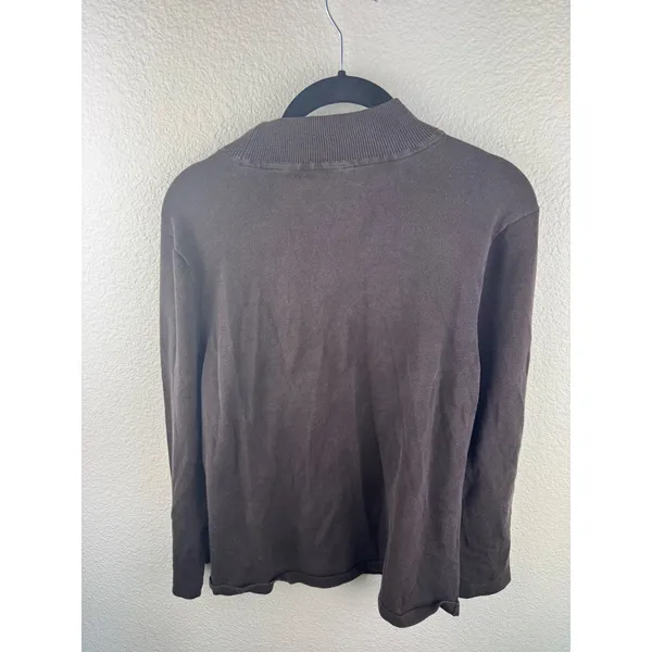 Pendleton Mock Neck Long Sleeve Sweater‎ Size L Silk Minimalist Luxury - Image 2