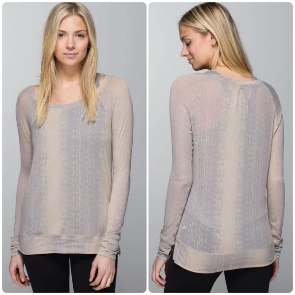 Lululemon Womens Salutation To Savasana Long Sleeve Lounge‎ Burnout Yoga Top - Image 2