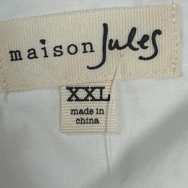 Maison Jules Sydney White Eyelet Fit and Flare Dress XXL Sleeveless - Image 7