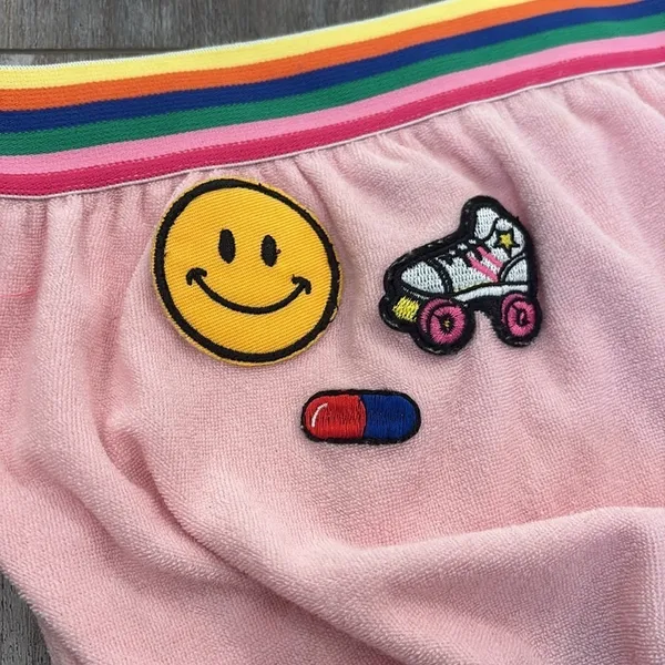 Dolls Kill Pink Terrycloth Patch Bandeau Tube Top Medium - Image 3