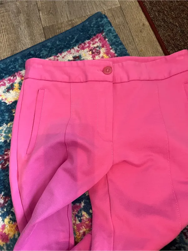Betabrand Women's Pink Stretch Ponte Ankle Pants - Image 6