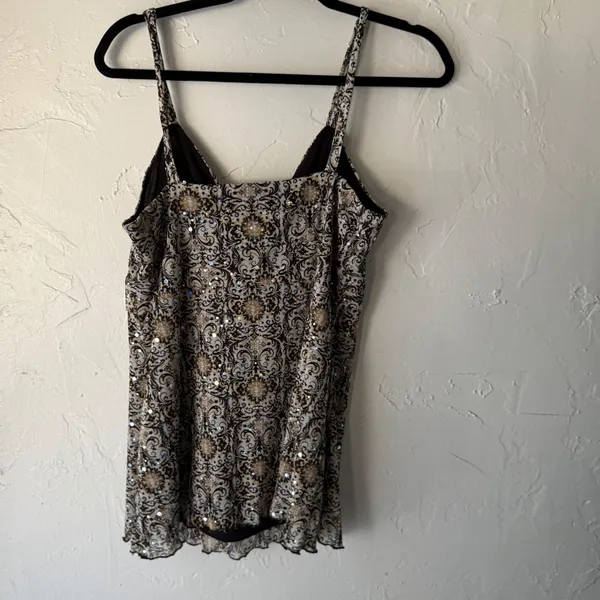 INC International Y2k Concepts Sparkle Babydoll Top‎ L Fairy Grunge Going Out - Image 5