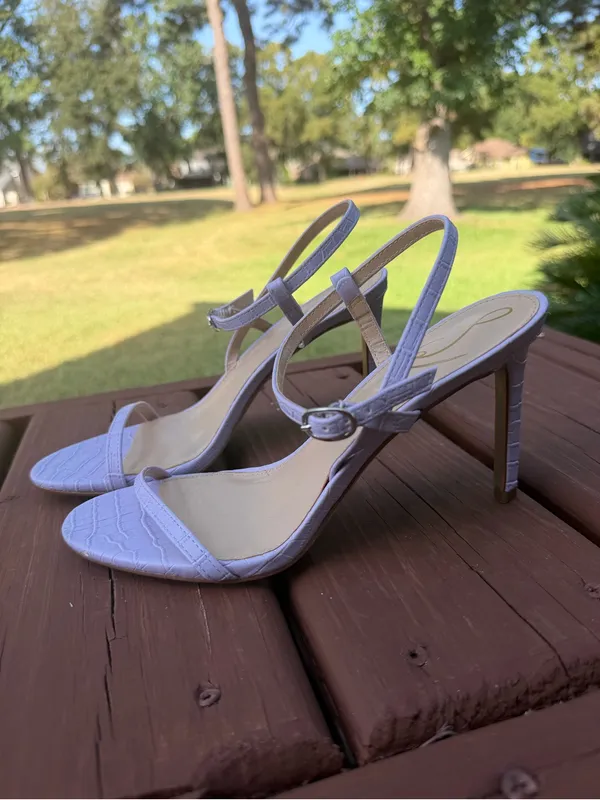 Sam Edelman Doran Misty Lilac Croc Stiletto Sandals Size 8 MSRP $130 - Image 5