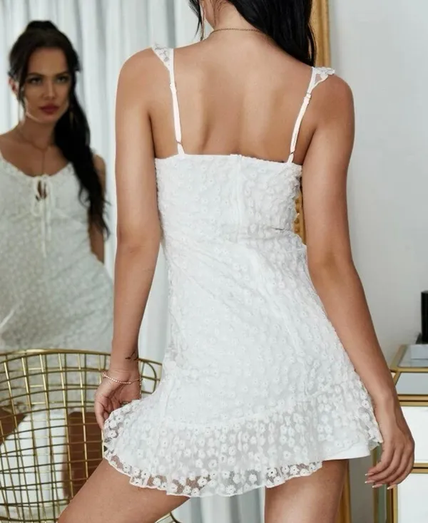Boutique NWT White Embellished frill dress - Image 2