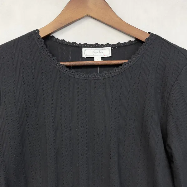 Hippie Rose Pointelle Knit Top Women Medium Stretch‎ Indie Sleaze Grunge Goth - Image 2