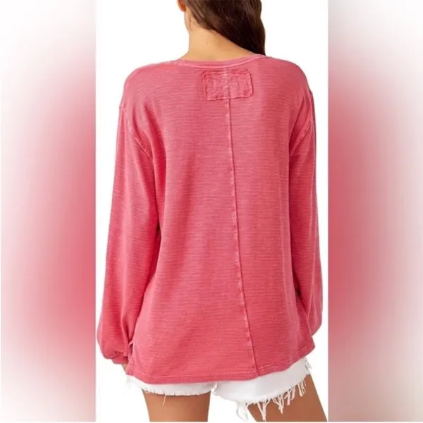 We the Free People Soul Sing Oversized Pink Long Sleeve Tee/Top Size XS - Image 8