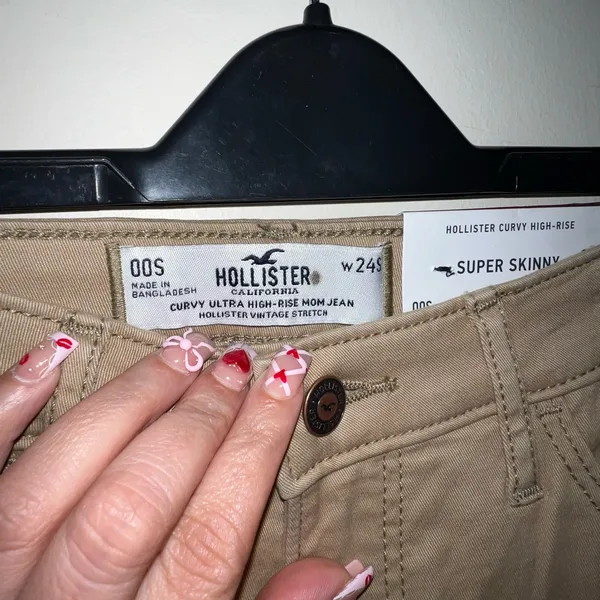 Hollister Women's Tan Skinny Pants 24S Curvy‎ super skinny - Image 2