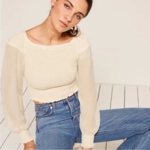 Reformation‎ Ivory Sandy Top small - Image 2