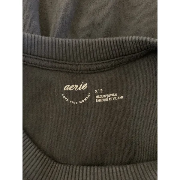 Aerie Dark Gray‎ Pocket Long Sleeve Tee Oversized Casual Lounge Basic S - Image 3