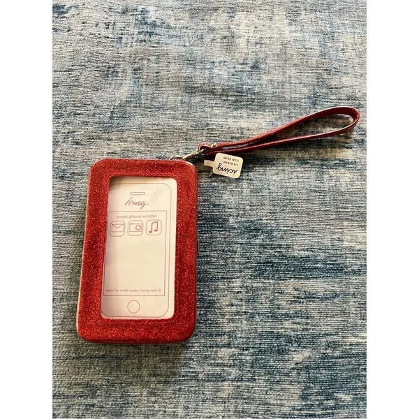 Icing Red Glitter Naughty Is The New Nice Smart Phone Wristlet - Image 2