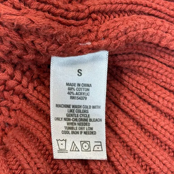 Aeropostale V-Neck Sweater Small Rust Orange Cropped Shaker Knit‎ Long Sleeve - Image 5