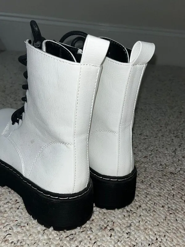 White Combat Boots Women - Image 3