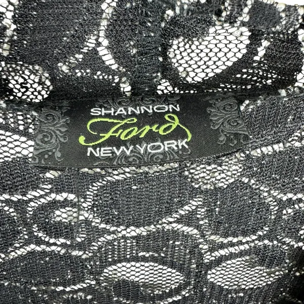 Shannon Ford New York Lace Floral Embroidered 3/4 Sleeve Open Sheer Blouse Sz‎ L - Image 4