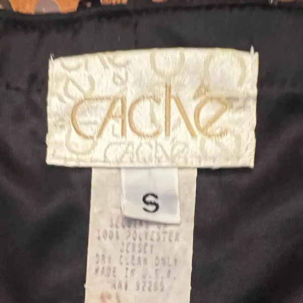 Cache Black Sequin Encrusted Lined Mini‎ Pencil Skirt Size Small Vintage 1970s - Image 6
