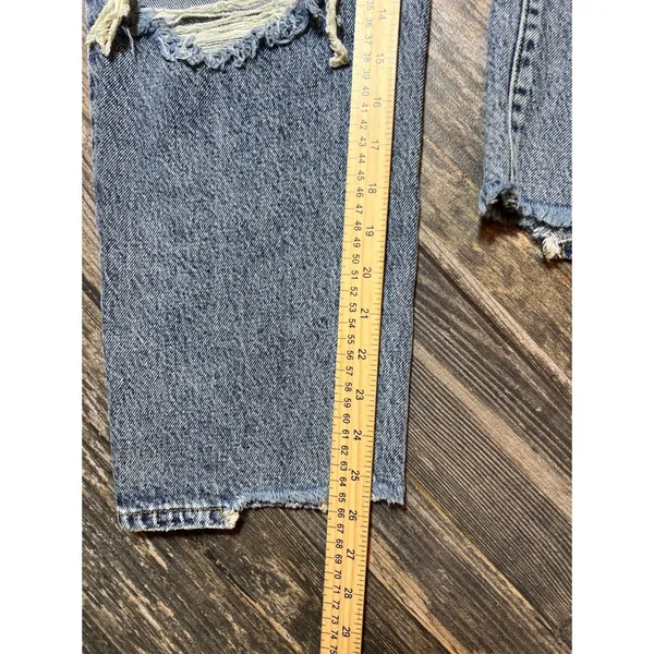 Pacsun High Rise‎ Straight Jeans Distressed Light Wash Size 30 Button Fly Baggy - Image 11