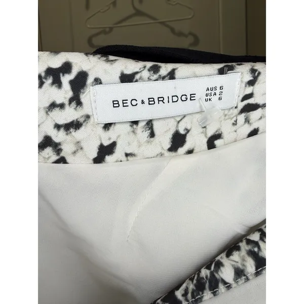 Bec + Bridge Snake Print Bodycon Dress Open Back Strappy Midi 2 XSmall Cocktail - Image 3