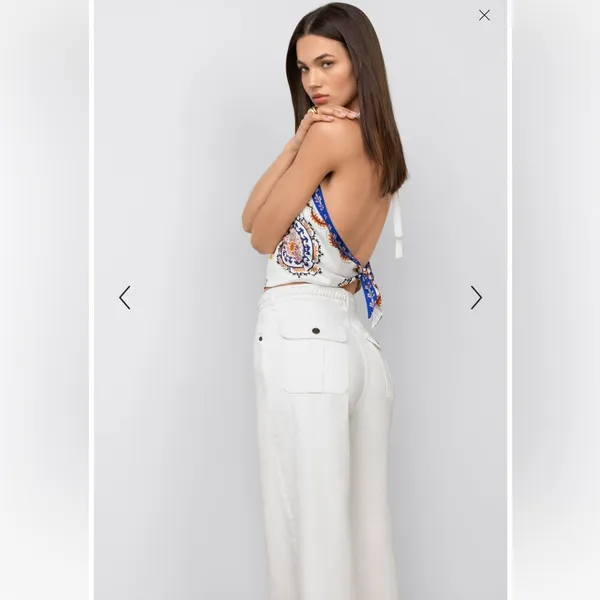 Johnny Was The Braided Wide Leg Jeans White 30 - Image 4