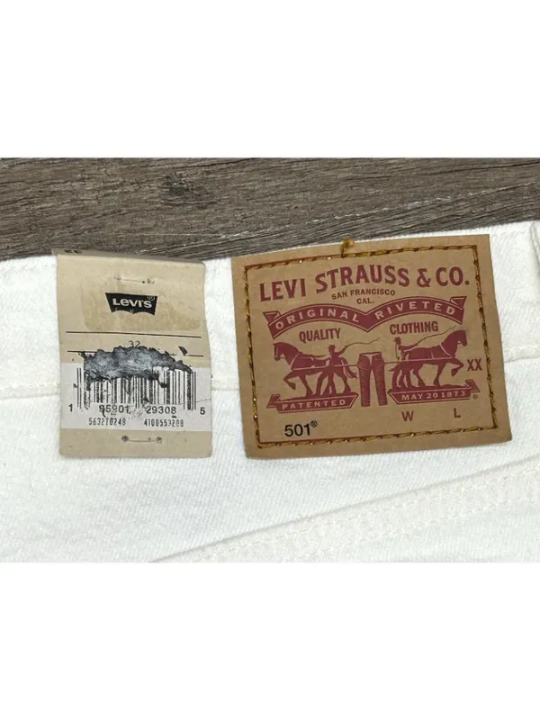 NWT LEVI’S 501 Denim Cutoff Jean Shorts Women’s Size 32 Off-White Button-fly - Image 3