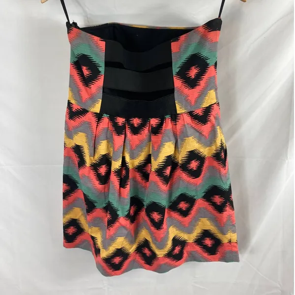 Rachel Roy Ikat Geometric Strapless Dress Size 12 - Image 4