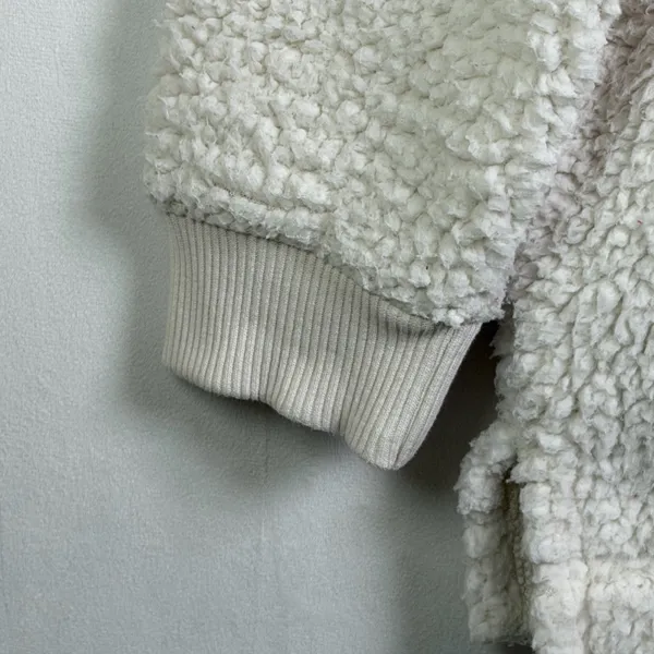 Aerie Women’s Dream Fleece Sherpa Half Zip Pullover Cream Cozy Minimalist Sz M - Image 6
