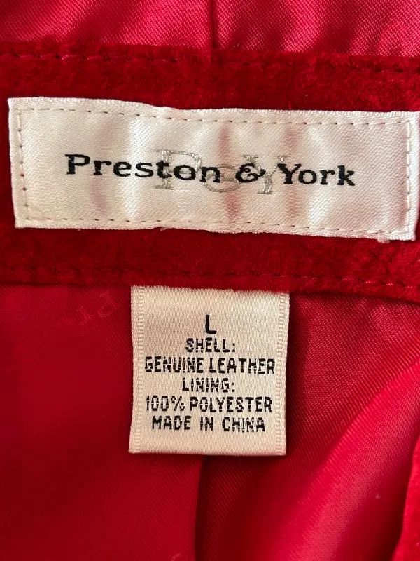 Preston & York Vintage Cherry Red Suede Leather Blazer size Large - Image 9