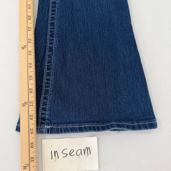 Gogo Jeans Y2k Gogo Womens Dark Wash Flare Leg‎ Embroidered Studded Denim Blue LowRise 7/28 - Image 12