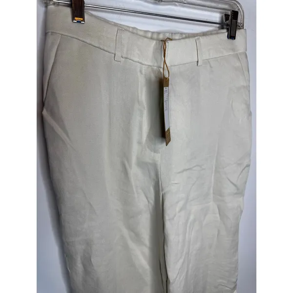 NWT OGL Move Beige Tan High Rise Wide Leg Trousers Pants Pocket Women Size M - Image 3