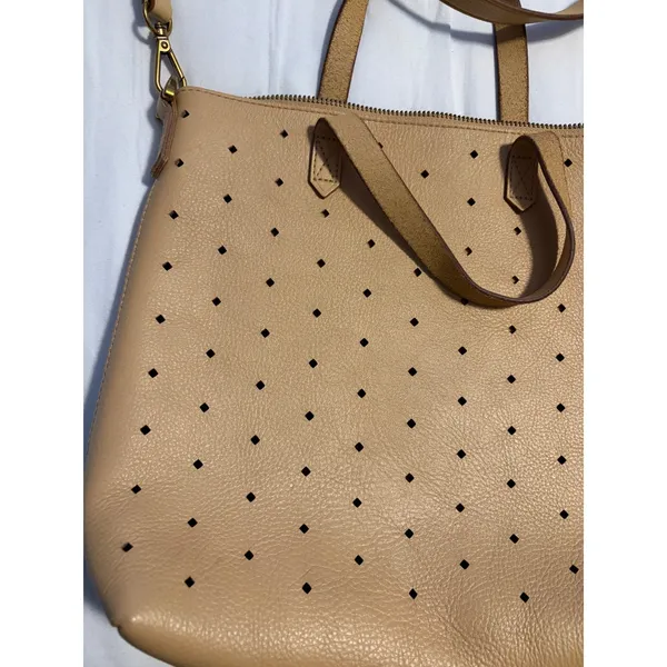 Madewell Mini Transport Perforated Leather Crossbody Bag - J4660‎ - Tan - Image 3
