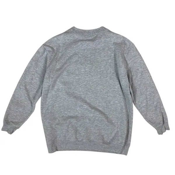 Vintage Gray‎ Christmas Sweatshirt Large Cardinal Bird House Embroidered Crew - Image 2