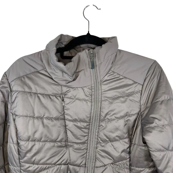 5.11 Tactical Puffer Jacket Womens Medium Insulated‎ Gray Zip Up Outdoor Winter - Image 3