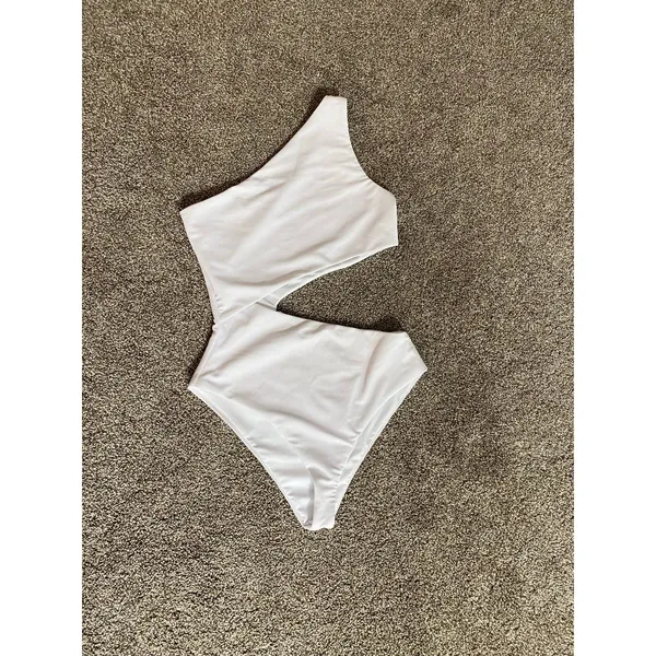 Beach Riot One-Shoulder White Cutout One-Piece Swimsuit - Image 3